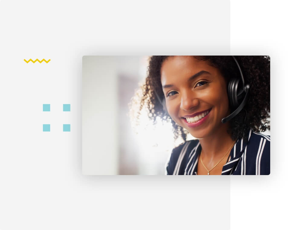 girl working with headset