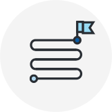 Illustration of a path with a flag