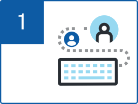Illustration of a keyboard connecting people