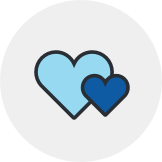 Illustration of two hearts