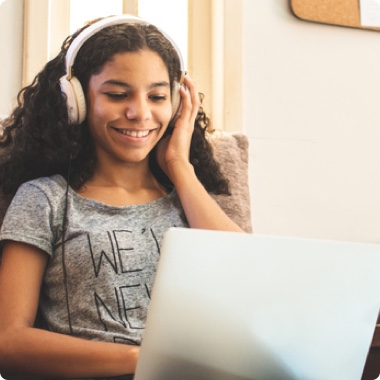 Student attending a virtual classroom