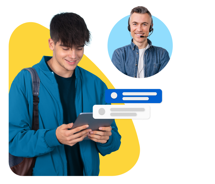 Student and a teacher