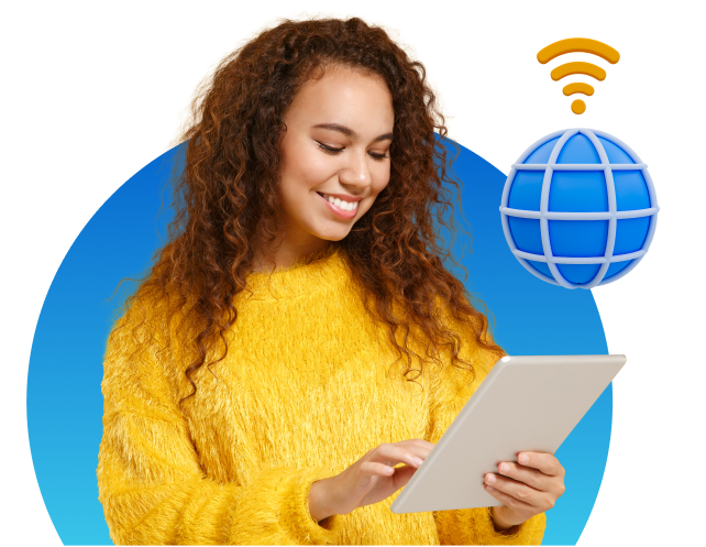 Girl with curly hair and yellow sweater